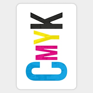 CMYK Random Vertical Grunge Typography Magnet